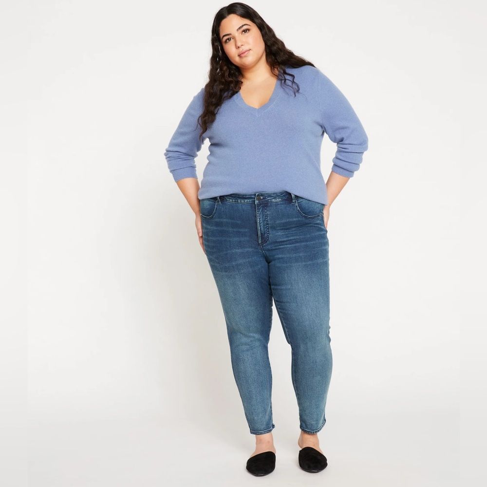 Universal Standard Seine Mid Rise Skinny Jeans 27 Inch Vintage Indigo Size 10